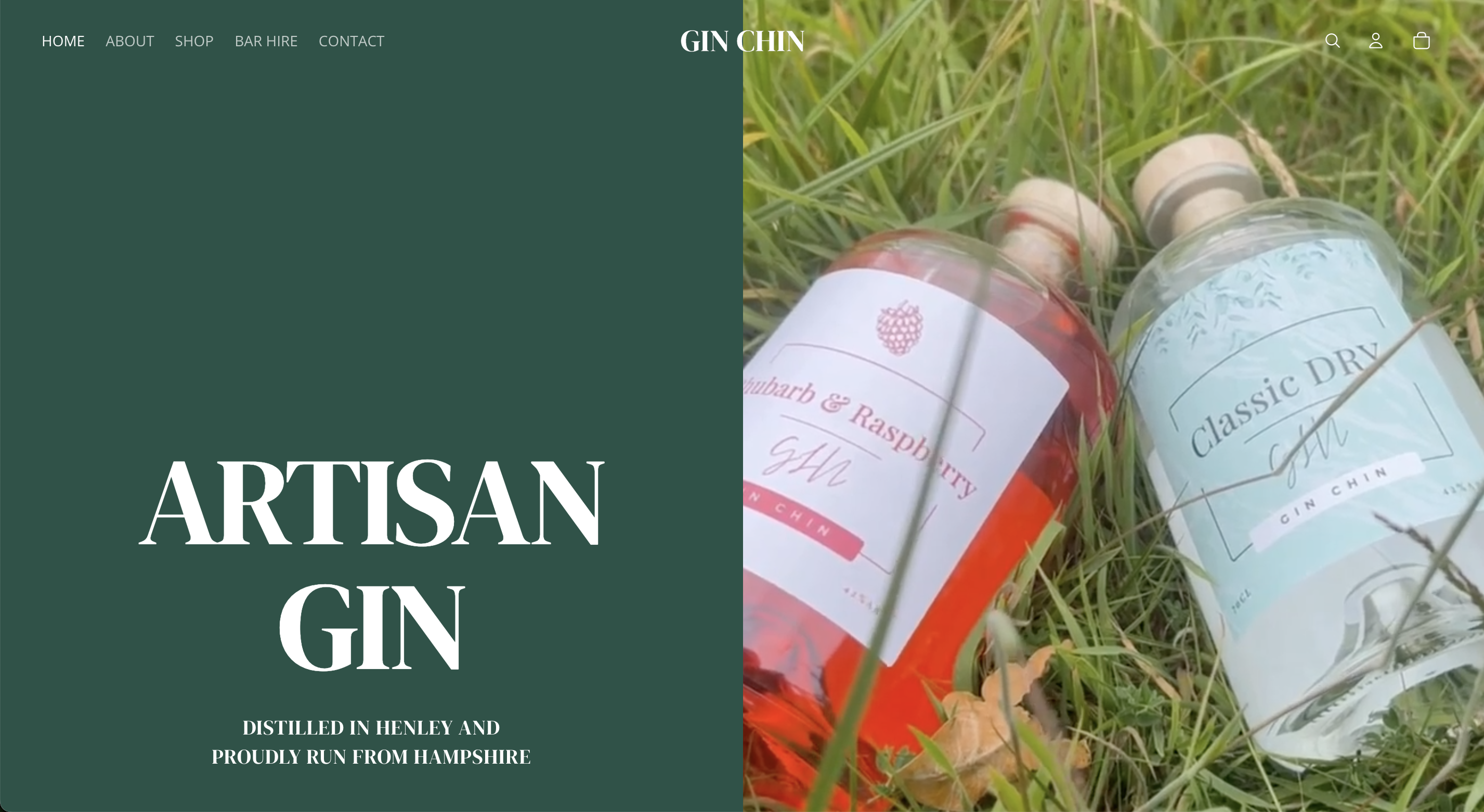 Gin Chin — premium gin brand, London: brand positioning and web design by Orchards Lane